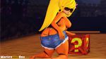  2016 3d_(artwork) anthro areola bandicoot big_breasts big_butt breasts butt clothed clothing coco_bandicoot crash_bandicoot_(series) digital_media_(artwork) erect_nipples female mammal mariesfmbox marsupial nipples solo tattoo topless video_games 