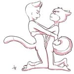  anthro aogami barefoot butt cat cub cum cumshot duo embrace erection eyes_closed feline frottage hands-free kneeling male male/male mammal monochrome nude open_mouth orgasm orgasm_face penis rakisuta sex side_view signature straining young 