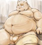  balls bear belly blush censored male male/male mammal musclegut nipples open_mouth penis solo 