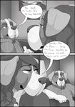 anthro canine clothed clothing comic daughter duo english_text father father_and_daughter female half-closed_eyes incest inside male male/female mammal mochashep monochrome parent text 