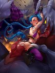  after_anal ahegao anus ass bestiality blue_hair boots braid breasts crossover cum cum_in_ass dragon_fu extra_penises fangs garchomp huge_penis jinx_(league_of_legends) large_insertion league_of_legends licking long_braid long_tongue monster nipples penis pokemon pussy saliva sex shorts_removed small_breasts talons thighhighs thighighs tongue twin_braids undone vaginal 