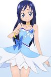  bare_shoulders blue_eyes blue_hair bracelet choker cosplay cure_diamond cure_diamond_(cosplay) dokidoki!_precure gradient gradient_background heart hishikawa_rikka jewelry long_hair looking_at_viewer manji_(tenketsu) precure solo 