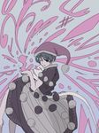  blob blue_eyes blue_hair book doremy_sweet dream_soul dress hat holding looking_at_viewer nightcap one_eye_closed open_mouth oshouyu_tabetai pink pom_pom_(clothes) short_hair short_sleeves smile solo tail tapir_tail touhou 