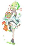  bad_id bad_pixiv_id blonde_hair green_eyes japanese_clothes leg_lift looking_back mizuhashi_parsee pointy_ears solo touhou ume_(plumblossom) wrist_cuffs 