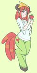  2016 apple clothing cloven_hooves cutie_mark dreadlocks female food friendship_is_magic fruit hooves horn jonfawkes my_little_pony purple_eyes satyr solo tree_hugger_(mlp) 