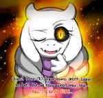  boss_monster caprine clothed clothing female fire friisans fur goat hoodie horn mammal orange_eyes solo switchtale text toriel undertale video_games white_fur 