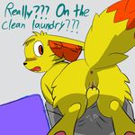  anus blush caught clothing coffeefly cum embarrassed english_text female fennekin looking_back masturbation nintendo nude pok&eacute;mon pussy pussy_juice solo text video_games 