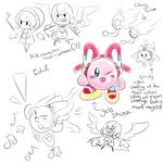  blue_eyes blush english_text headphones kirby kirby_(series) looking_at_viewer nintendo not_furry one_eye_closed text unknown_artist video_games wink 