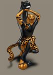  anthro digital_media_(artwork) feline goo jaguar latex_(artist) male mammal rubber shiny transformation 