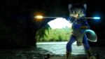  3d_(artwork) anthro armor canine clothing digital_media_(artwork) fox greyfirefox krystal loincloth mammal melee_weapon nintendo staff star_fox video_games weapon 