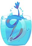  bubble crimsonracer full_body gen_3_pokemon milotic no_humans partially_submerged pokemon pokemon_(creature) splashing water water_tank 