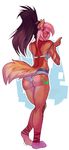  absurd_res anthro canine clothed clothing female hair hi_res junebuq looking_at_viewer mammal pink_hair raella_(character) solo 