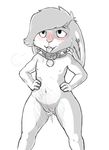  2016 anthro areola blush bunnybutts_(artist) cum digital_media_(artwork) digitigrade female flat_chested hair lagomorph long_ears mammal nipples nude open_mouth pussy rabbit smile solo spread_legs spreading teeth thick_thighs tongue tongue_out wide_hips 