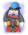  abs balls baseball_cap belt blush clothed clothing cub diskodeath erection front_view hands_on_hips hat humanoid_penis klonoa klonoa_(series) lagomorph long_ears looking_at_viewer mammal naughty_face open_mouth open_pants pecs penis pinup pose precum rabbit retracted_foreskin topless uncut young 