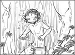  1boy bathing do_do_goki male_focus monochrome nature original outdoors solo topless water wet yayoi_period 