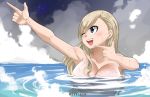  1girl blonde_hair blue_eyes breasts cleavage eden&#039;s_zero gaston18 large_breasts long_hair nude rebecca_(eden&#039;s_zero) tagme water wet 