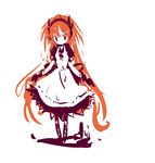  abstract apron dress hairband long_hair looking_at_viewer maid maid_apron orange_hair original simple_background solo very_long_hair white_background yagami_shiro 