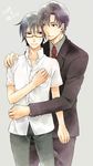  2boys age_difference boku_dake_ga_inai_machi fujinuma_satoru glasses male_focus multiple_boys necktie tagme teacher yaoi yashiro_gaku 