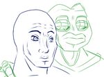  amphibian duo frog human lips male mammal meme parody pepe_the_frog 