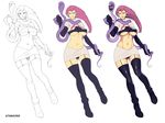  2016 arbok big_breasts blue_eyes breasts clothing etheross female feral hair hi_res human jessie mammal nintendo pok&eacute;mon reptile scalie simple_background sketch snake teeth video_games white_background 