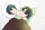  2boys age_difference bandage black_hair boku_dake_ga_inai_machi fujinuma_satoru hospital male_focus multiple_boys red_eyes sleeping tagme yashiro_gaku 