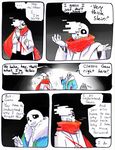  aftertale animated_skeleton blood bone clothed clothing comic dialogue english_text geno_sans_(aftertale)_(character) human loverofpiggies male mammal not_furry protagonist_(undertale) sans_(undertale) scarf skeleton text undead undertale video_games wounded 