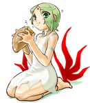  barefoot breath_of_fire breath_of_fire_v dr.p dress facial_mark full_body_tattoo green_eyes green_hair lowres nina_(breath_of_fire_v) panties red_wings see-through short_hair solo tattoo underwear wings 
