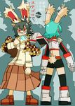  aqua_hair artist_request brown_hair dual_persona furry glasses imouchi_sutan rabbit red_eyes 