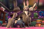  2021 3d_(artwork) alarm_clock all_fours anthro bed buckteeth clock clothing digital_media_(artwork) dipstick_ears disney female female/female fever-dreamer flat_chested fur furniture group hand_on_butt hand_on_hip hand_on_shoulder hi_res inside judy_hopps kneeling lagomorph leporid licking mammal multicolored_body multicolored_ears multicolored_fur nude police_uniform poster_(object) purple_eyes rabbit scut_tail selfcest short_tail smile square_crossover standing teeth toeless_legwear tongue tongue_out two_tone_body two_tone_fur uniform zootopia 