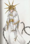  1boy androgynous dark_souls dark_sun_gwyndolin from_software mask snake souls_(from_software) white_hair 