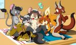  2016 anthro ass_up balls black_hair blue_eyes breasts brown_fur brown_hair canine clitoris dam eyes_closed female fox from_behind_position fur grey_fur grey_hair group group_sex hair kangaroo lagomorph lying male male/female mammal marsupial mouse nude on_front on_side orange_hair orgy penetration penis pocket_mouse purple_eyes pussy pussy_juice rabbit raised_leg red_eyes red_fur rodent sex simple_background spread_legs spreading tongue tongue_out unknown_species 