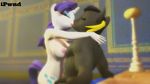  2_colored_hair 3d_(artwork) anthro big_breasts breasts cutie_mark digital_media_(artwork) equine eyelashes fan_character french_kissing friendship_is_magic horn horse ipwnd kissing lagomorph makeup mammal muscular my_little_pony nipples pecs pony pool_(disambiguation) rarity_(mlp) sex source_filmmaker spa tongue tongue_out unicorn water watermark 