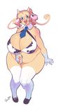  animal_humanoid big_breasts bikini blonde_hair blue_eyes bovine breasts cleavage clothed clothing cow_humanoid female hair horn huge_breasts humanoid legwear lilirulu mammal milk open_mouth slightly_chubby solo swimsuit thick_thighs thigh_highs wide_hips 