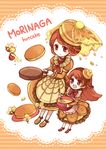  :d apron baking bee bug butter dress flipping_food food frills frying_pan full_body honey insect long_hair long_sleeves mena_(suzunoki) morinaga_(brand) mother_and_daughter multiple_girls open_mouth orange_dress original pancake personification red_eyes red_hair short_hair smile standing whisk 