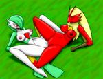  2016 anthro blaziken blush breasts chameloshi duo eyes_closed female female/female gardevoir hi_res nintendo nipples pok&eacute;mon pussy pussy_juice red_eyes sex spread_legs spreading tribadism vaginal video_games 