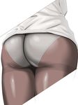  ass brown_legwear crotch_seam from_behind grey_panties lower_body moira_(picid) original panties panties_under_pantyhose pantyhose shirt simple_background solo standing thighband_pantyhose underwear white_background white_shirt 