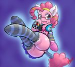  2016 bracelet butt clothing earth_pony equine eyewear female feral friendship_is_magic glasses hair headphones horse jewelry legwear mammal my_little_pony open_mouth pink_hair pinkie_pie_(mlp) pony skirt solo starykrow tail_wraps thigh_highs wraps 