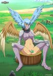  avian bbmbbf blue_eyes blue_hair bottomless breasts clothed clothing digihentai digimon dildo feathers female hair harpy humanoid masturbation palcomix penetration pussy sex_toy solo spread_legs spreading vaginal vaginal_masturbation vaginal_penetration wings zephyrmon 