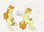  animal_genitalia animal_penis anthro anthrofied balls blush breasts carrot_top_(mlp) cock_vore colored dialogue dickgirl earth_pony edit english_text equine equine_penis erection eyes_closed friendship_is_magic hair horse intersex long_hair mammal my_little_pony nipples nude orange_hair pashoo penis pony rose_(mlp) simple_background text vore 