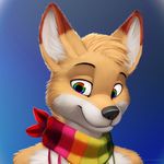  2016 anthro canine cute fox fur hair jamesfoxbr lineless male mammal simple_background smile solo 