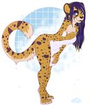  anthro black_hair breasts cheetah facial_piercing feline female hair mammal nude piercing shower standing strawberryneko towel wet 