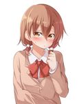  alternate_hairstyle blush brown_eyes brown_hair embarrassed misaka_mikoto mukunoki_nanatsu pout school_uniform short_twintails solo to_aru_kagaku_no_railgun to_aru_majutsu_no_index twintails 