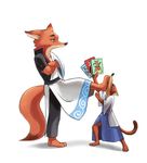  2016 3_toes anthro canine clothing digital_media_(artwork) disney duke_weaselton duo foot_fetish fox fur male mammal mustelid nick_wilde paws toes weasel zootopia 杯具螺旋丸 