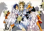  aa_megami-sama belldandy dress flowers photoshop scan skuld urd wedding_attire 