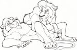  anus balls blaquetygriss erection feline feral lion male male/male mammal penis sketch 