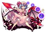  :d bat_wings blue_hair bow commentary_request danmaku dress fangs frilled_shirt frilled_shirt_collar frilled_sleeves frills full_body full_moon hat hat_ribbon looking_at_viewer masaru.jp mob_cap moon open_mouth pink_dress puffy_short_sleeves puffy_sleeves red_bow red_eyes red_moon remilia_scarlet ribbon shirt short_hair short_sleeves skirt skirt_set smile solo spear_the_gungnir touhou white_background wings wrist_cuffs 