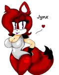  anthro big_breasts big_butt big_tail breasts butt canine clothing emo_hair fan_character fox hedgehog jynx_hedgefox mammal simple_background smile sonic_oc white_background wide_hips 