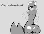  anthro bare_ass big_breasts big_butt big_tail breasts butt canine emo_hair fan_character fox hedgehog jynx_hedgefox mammal simple_background sonic_oc text wide_hips 