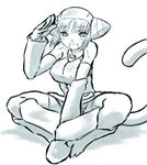  animal_ears animal_hood blush breasts breath_of_fire cat_ears cat_hood dr.p gloves hood large_breasts lin_(breath_of_fire) lowres short_hair solo tail thighhighs 