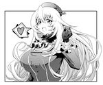  :d akaneyu_akiiro ascot atago_(kantai_collection) beret breasts gloves greyscale hat heart kantai_collection large_breasts long_hair looking_at_viewer md5_mismatch monochrome open_mouth resized smile solo spoken_heart upscaled 